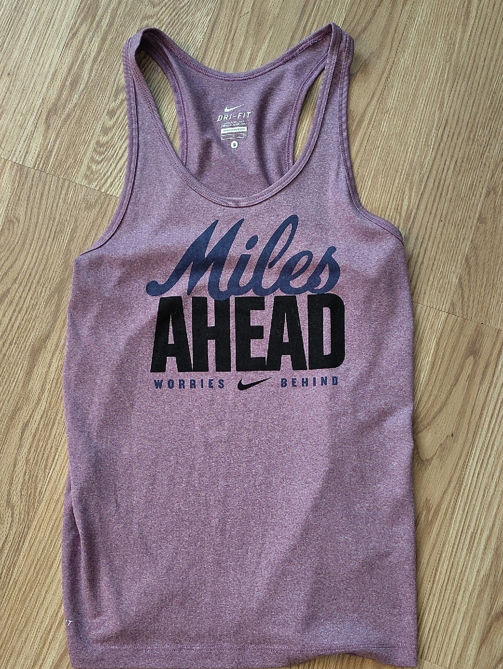 Nike Mauve Heather Dri-Fit Tank with 'Miles Ahead' Graphic